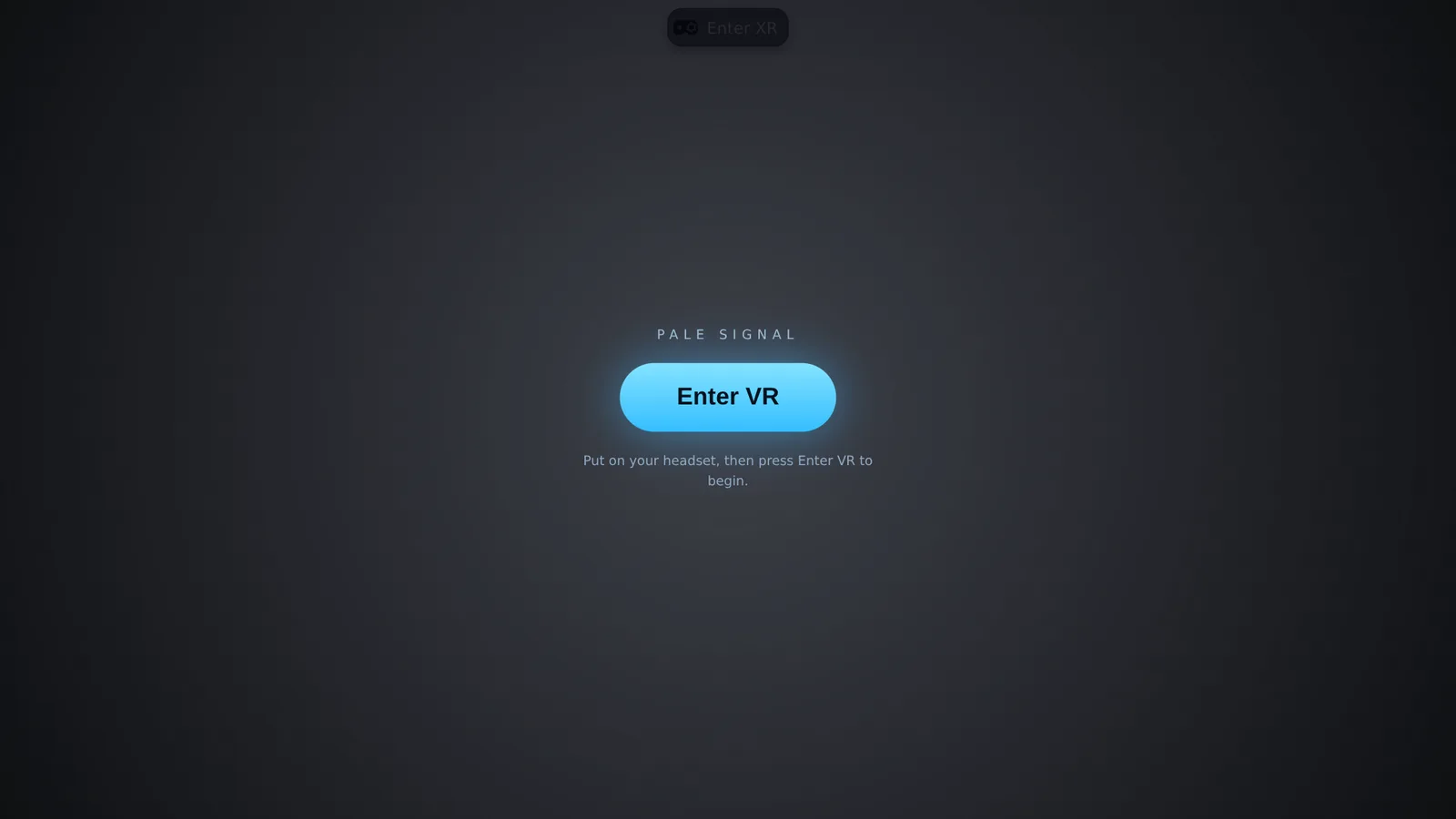 The entry page with an Enter VR button